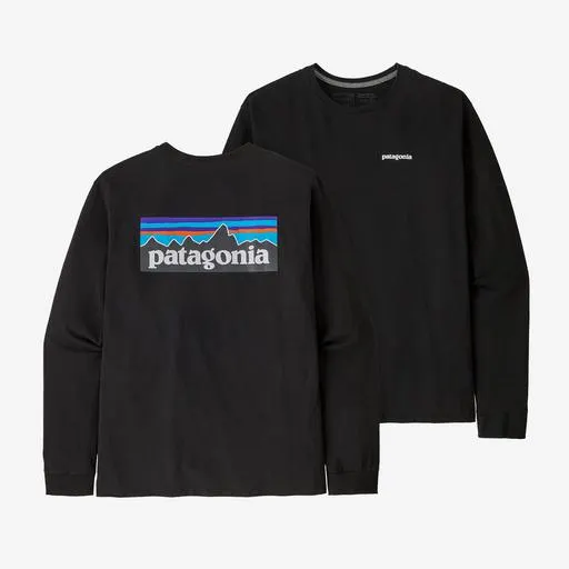 Patagonia Mens L/S P-6 Logo Responsibili-Tee Black
