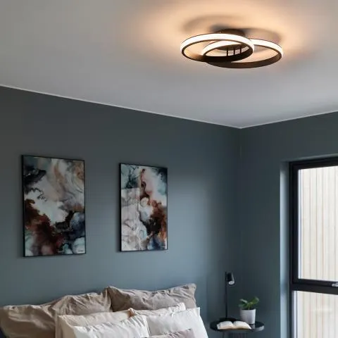 Twins Circle LED plafond Sort