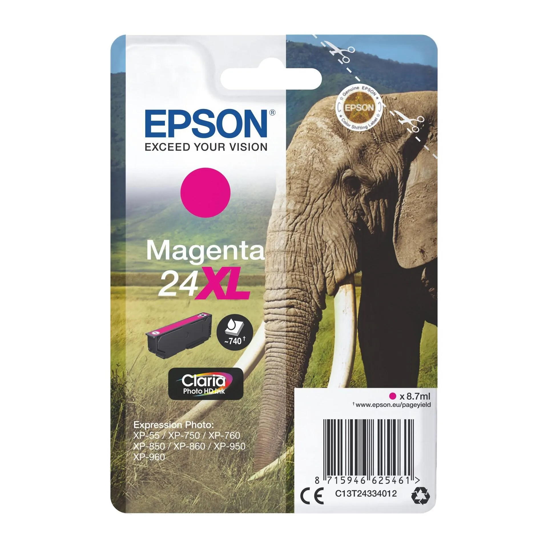 Epson blekkpatron Claria Photo HD 24XL Magenta