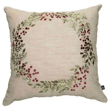 Putetrekk krans broderi 48x48 cm