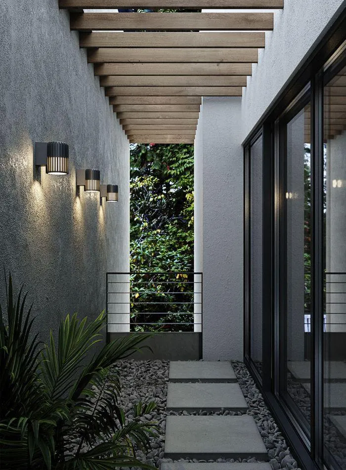 Aludra utelampe vegg - sort