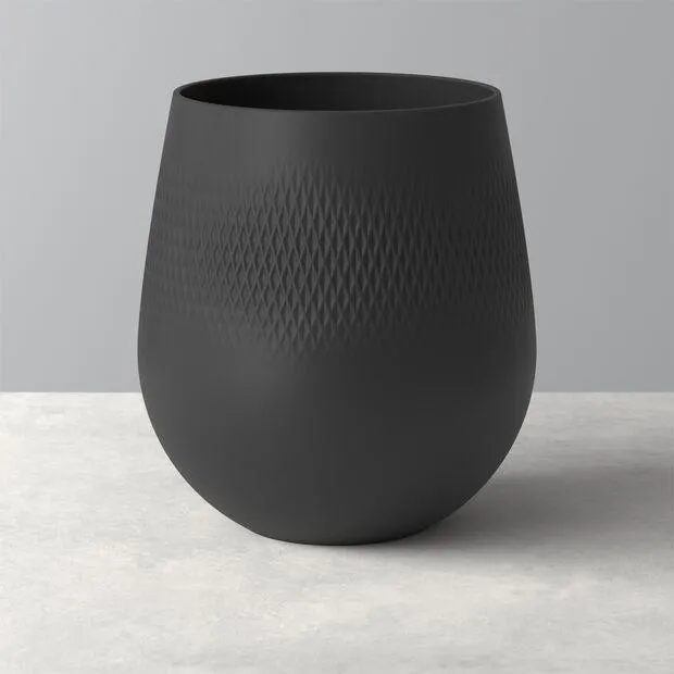 Manufacture Collier noir Vase Carré large 20,5x20,5x22,5cm