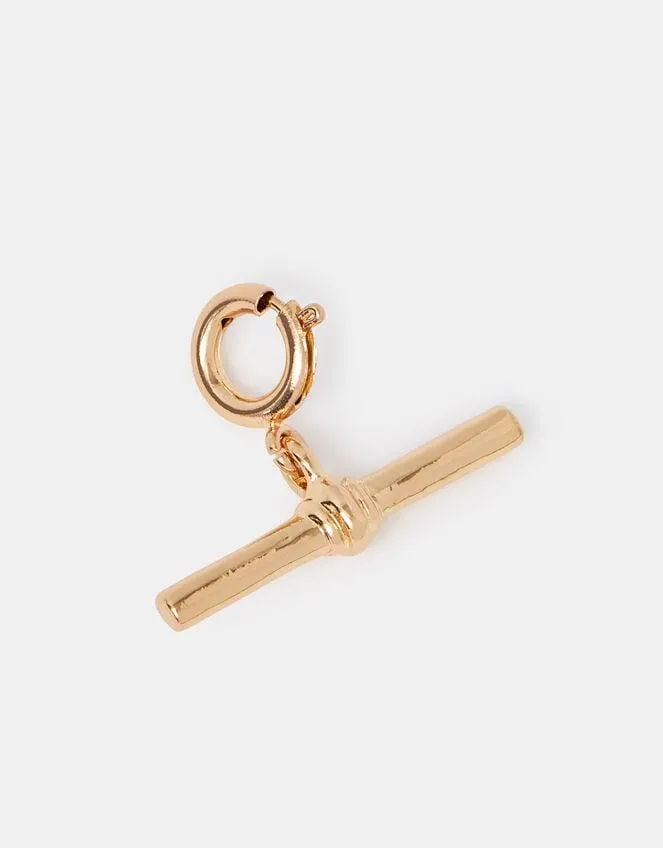Chunky T-Bar Charm Gold