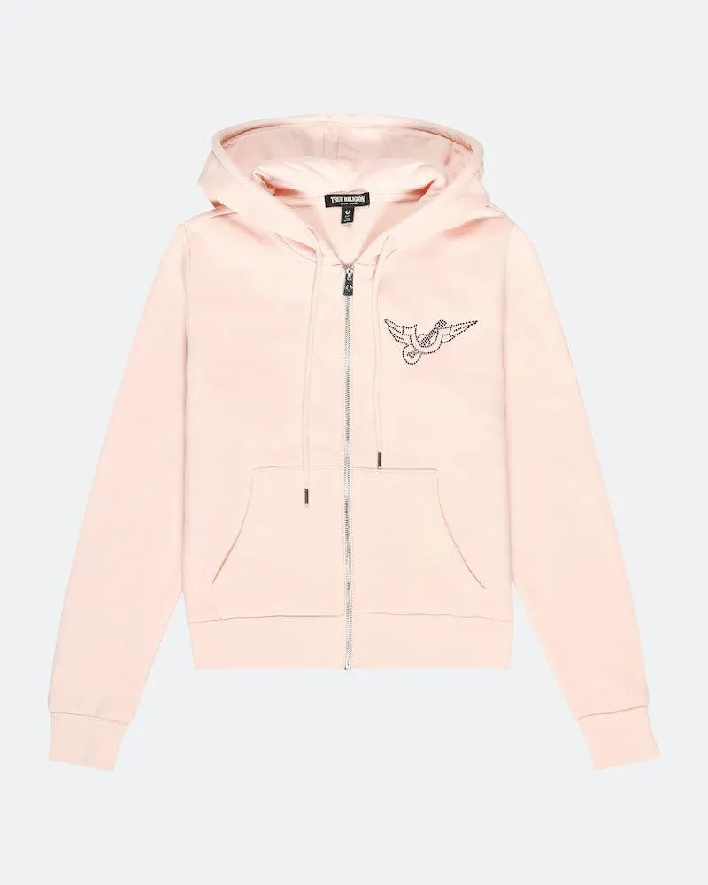 Crystal zip-hettegenser