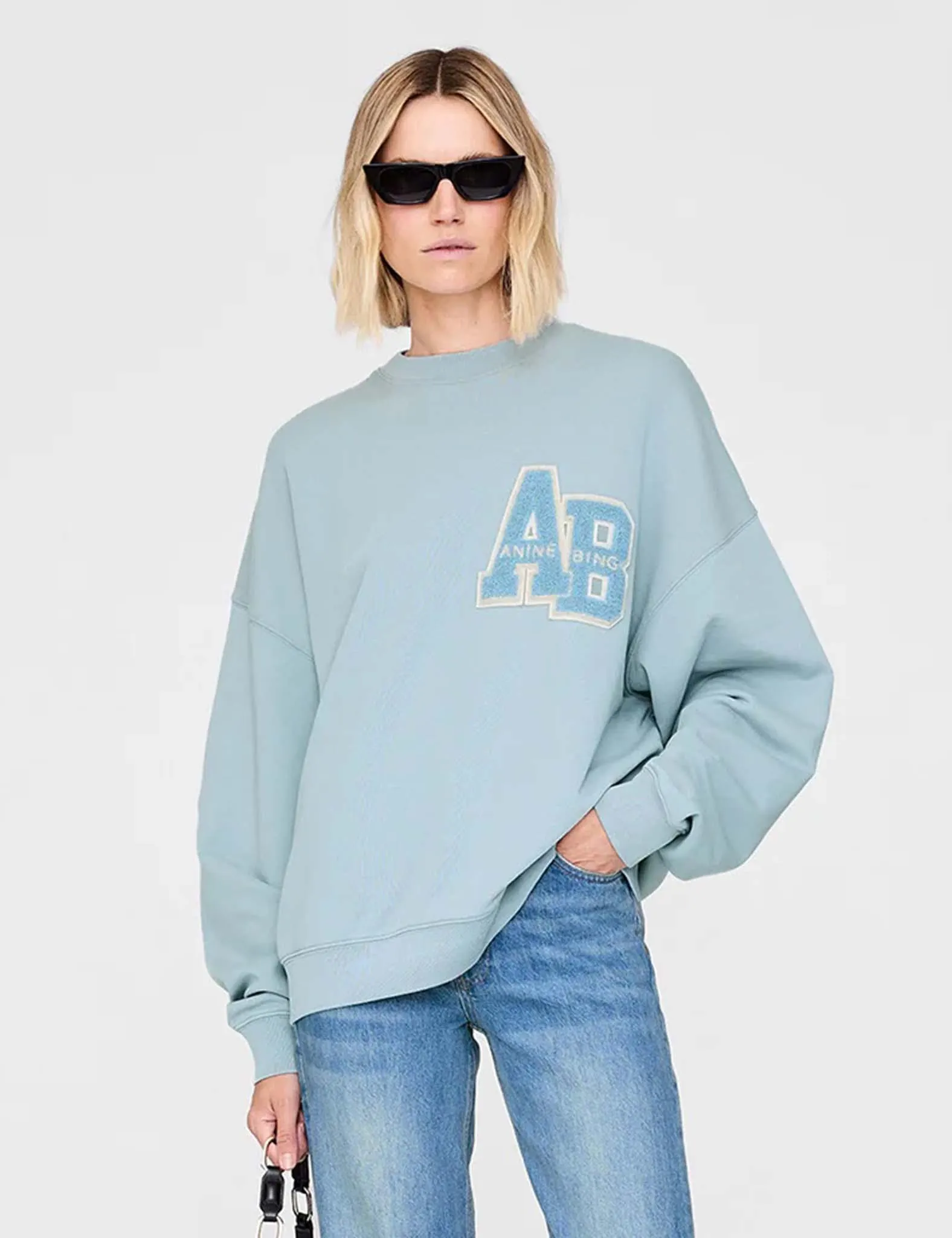 Miles Sweatshirt Letterman Pastel Blue