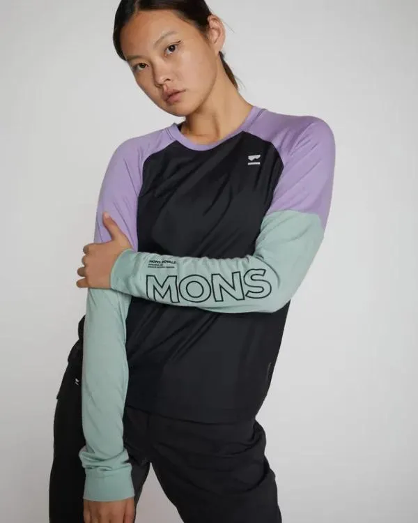 Mons Royale Tarn Merino Shift Wind Jersey Womens Glacier/Lupin/Black
