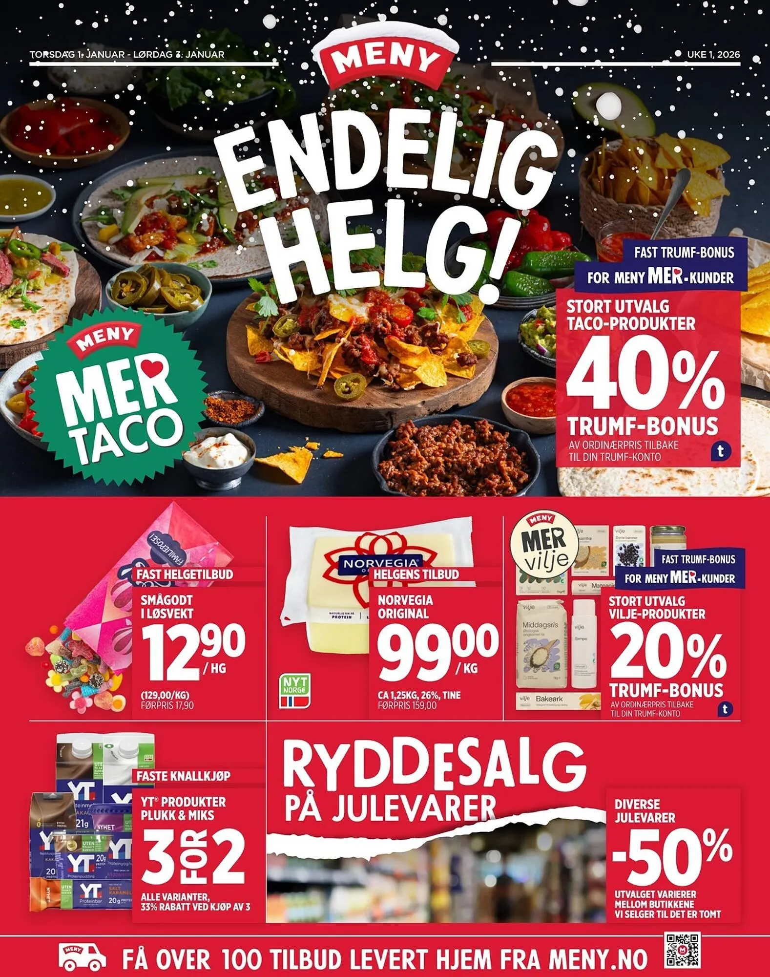 Meny kundeavis fra 1. januar til 3. januar 2026 - kundeavisside 1