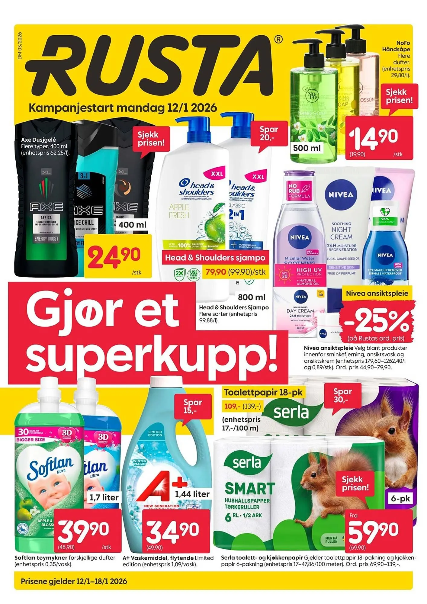 Rusta kundeavis fra 12. januar til 18. januar 2026 - kundeavisside 1
