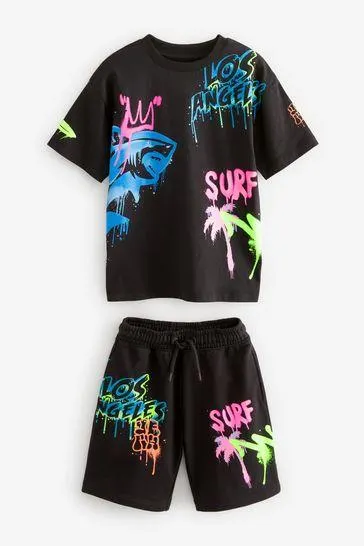 Graphic Top and Shorts Set (3-16yrs)