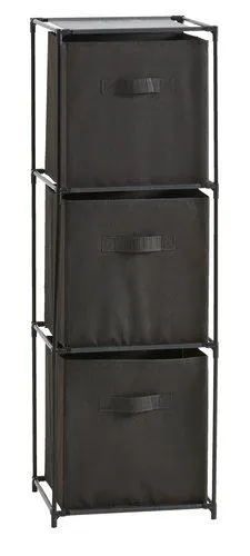 Skap DAMHUS m/3 bokser svart/grå