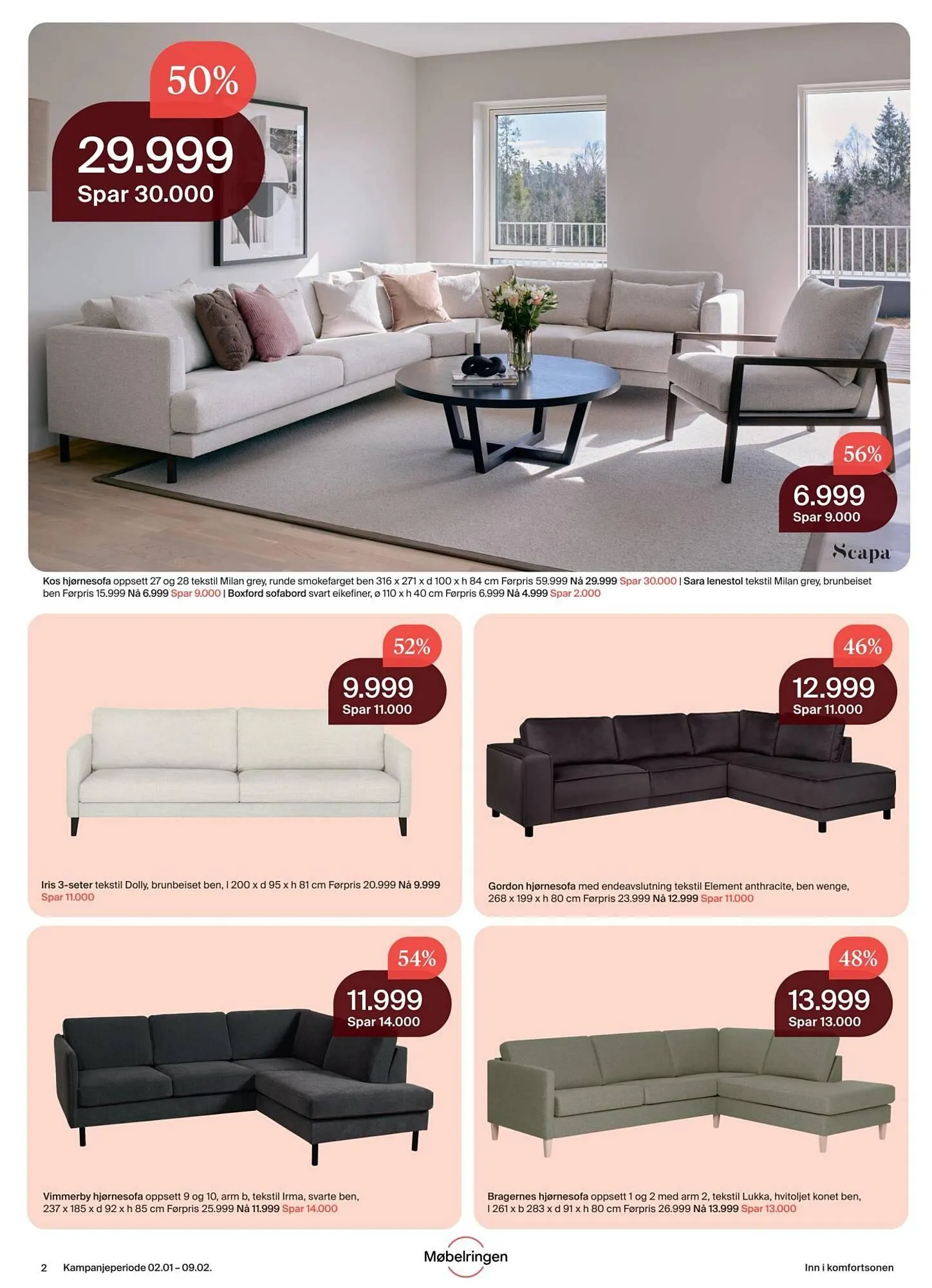 Møbelringen kundeavis fra 2. januar til 9. februar 2026 - kundeavisside 2