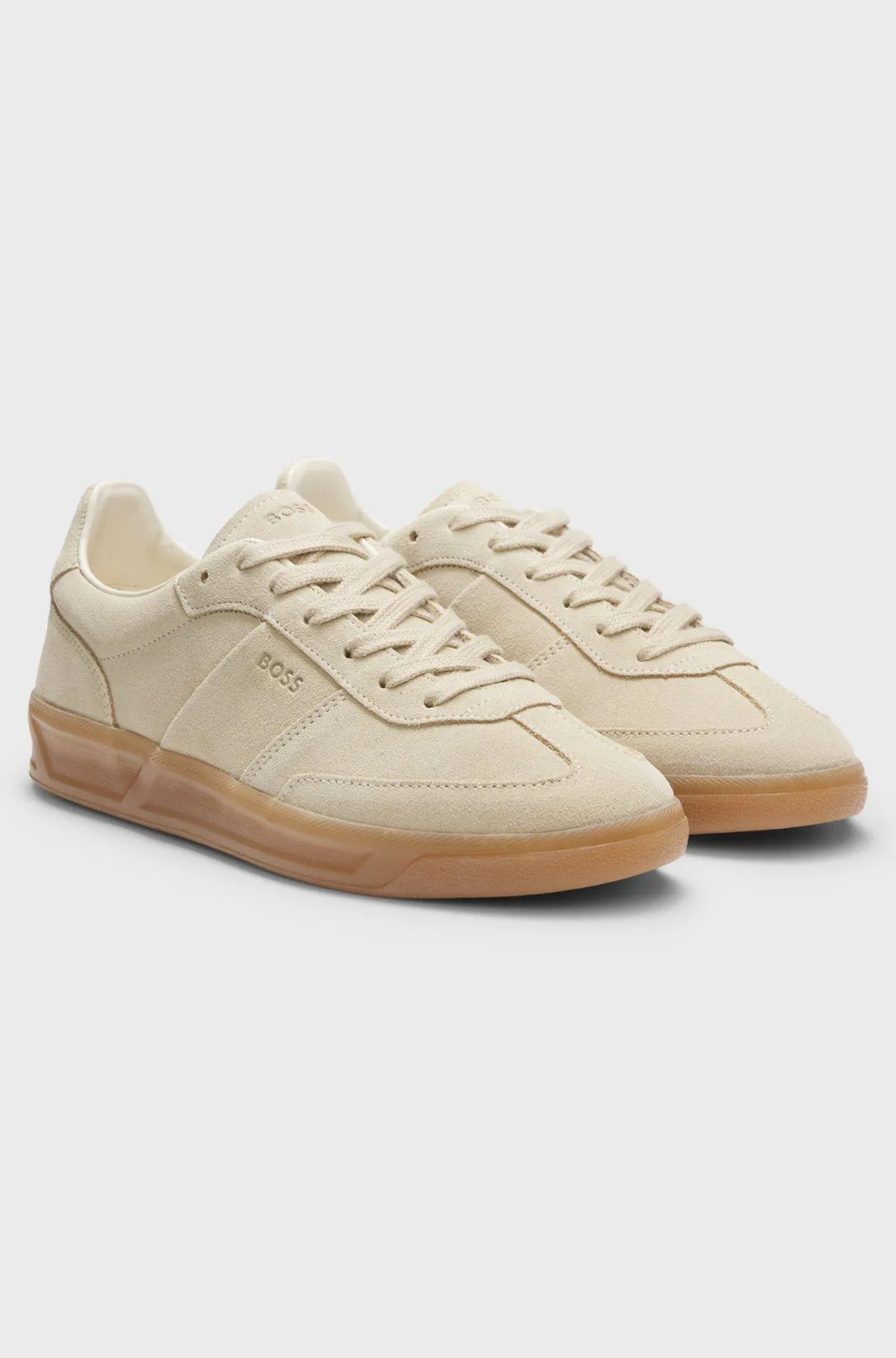 Suede trainers with rubber sole