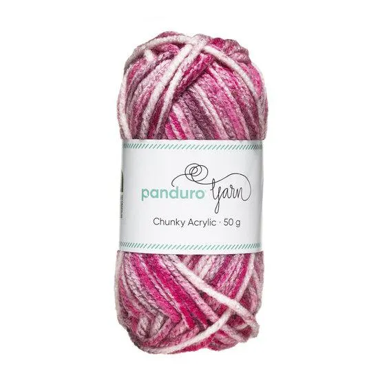 Garn Chunky Acrylic 50 g pink to wine red multi