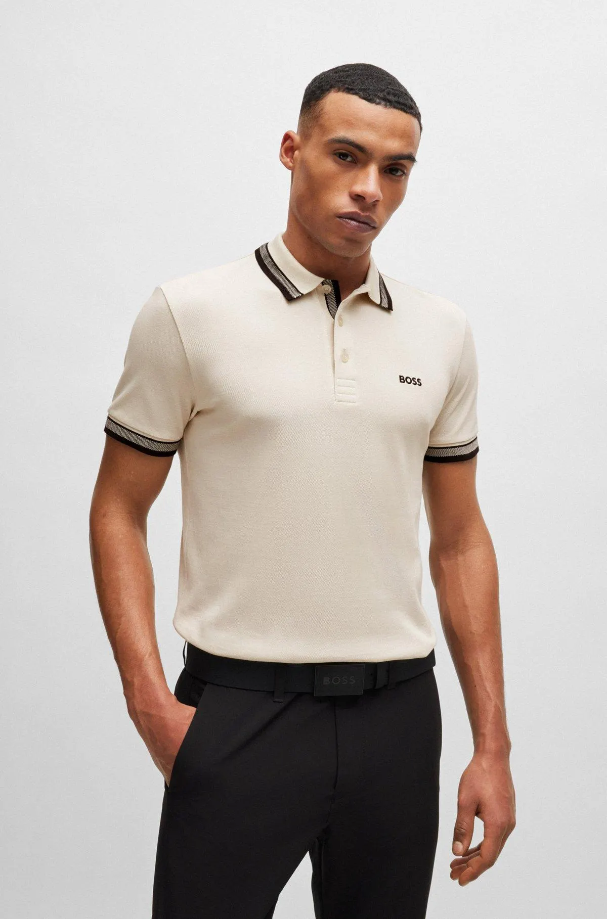 Cotton-piqué Paddy polo shirt with contrast logo