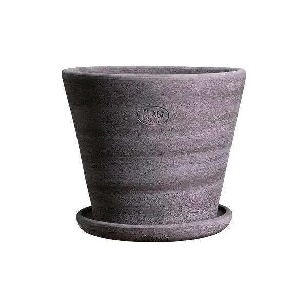 Julie RAW potte med underfat, grey