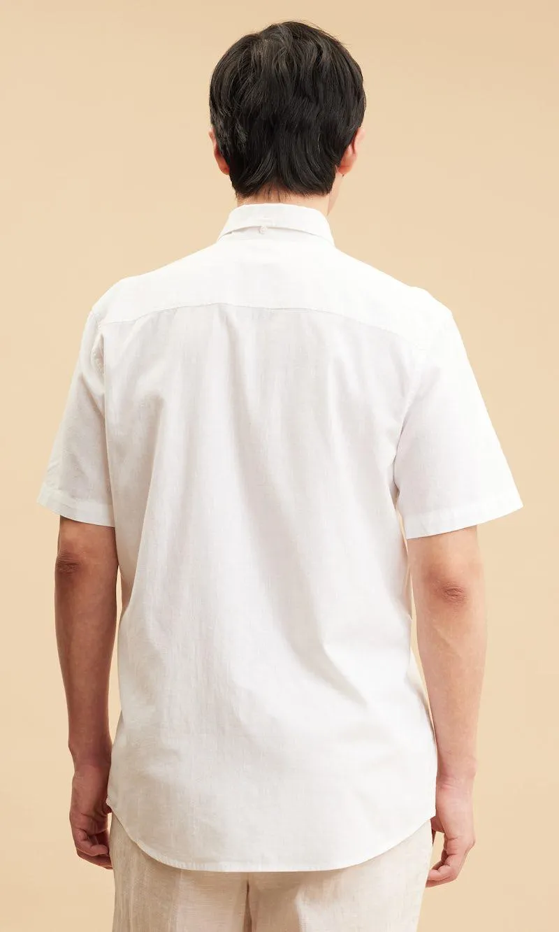 Kortermet skjorte i linblanding