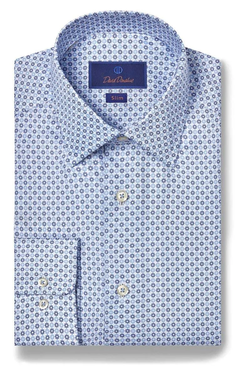 Slim Fit Floral Medallion Twill Dress Shirt