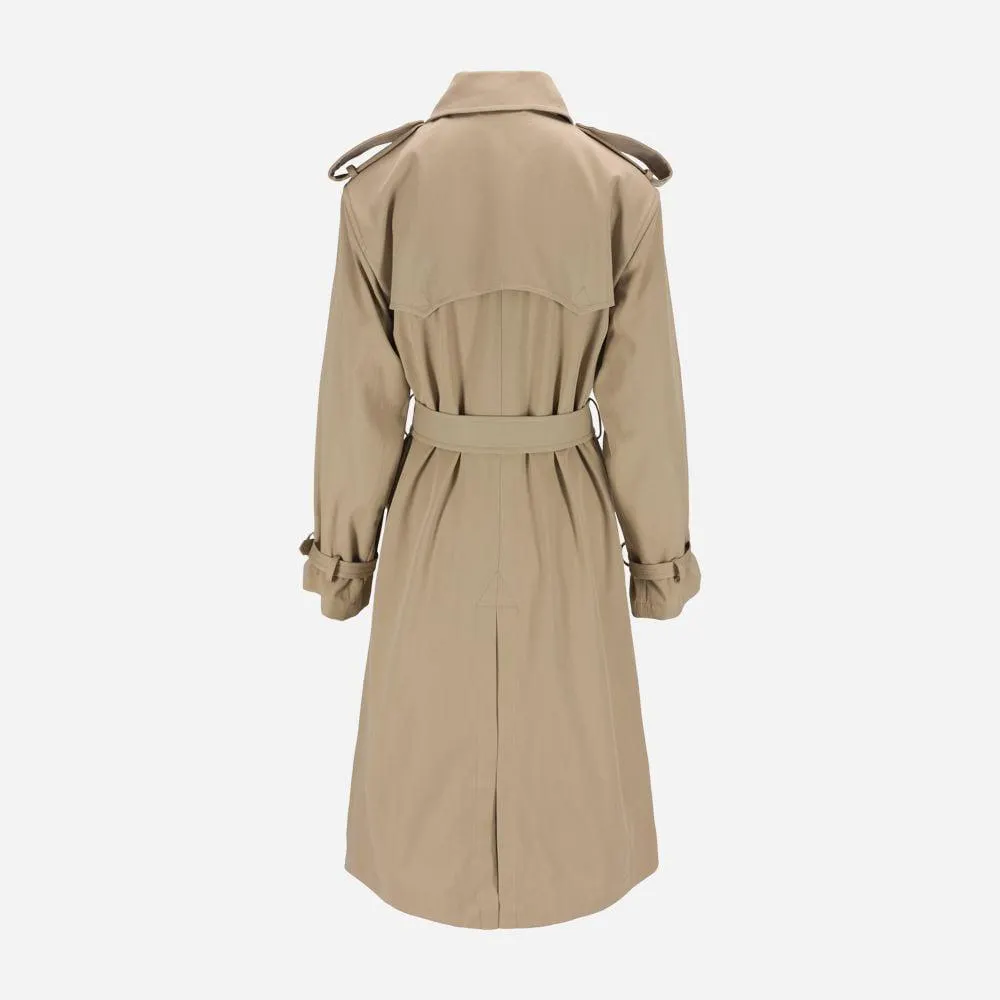 Double Breasted Twill Trench Coat - Surrey Tan