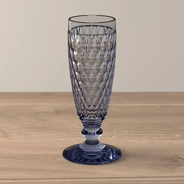 Boston Coloured Champagne glass, blue