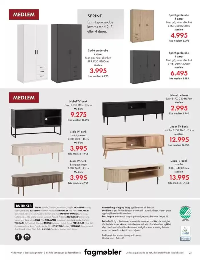Fagmøbler Kundeavis fra 1. februar til 15. februar 2025 - kundeavisside 23