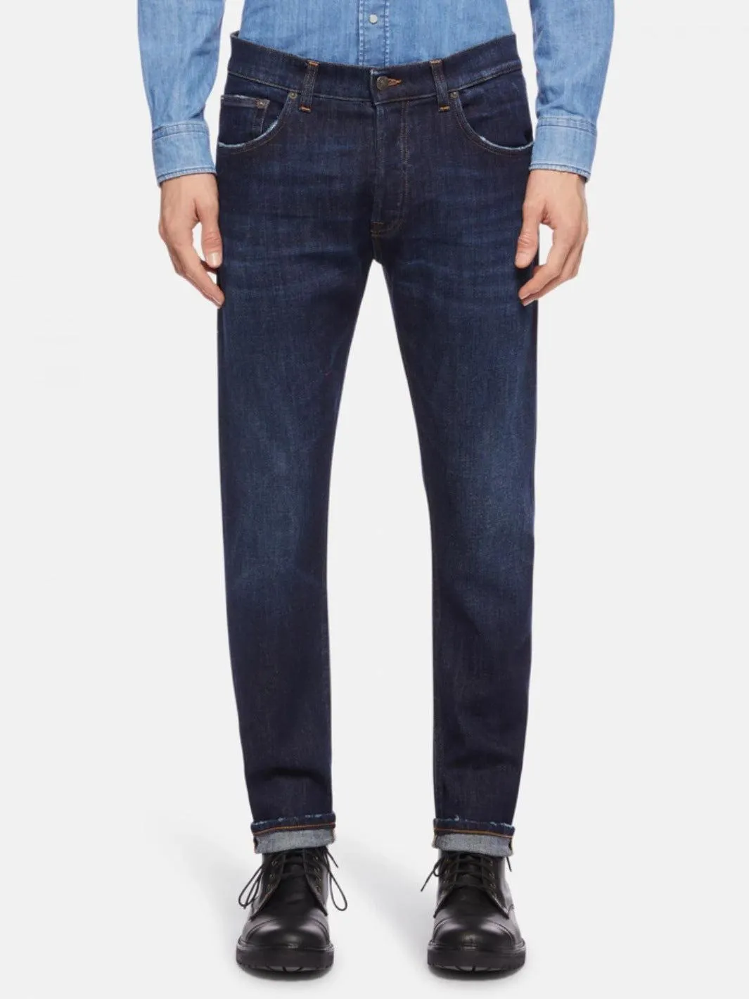 ICON REGULAR-FIT STRECH DENIM JEANS Blå