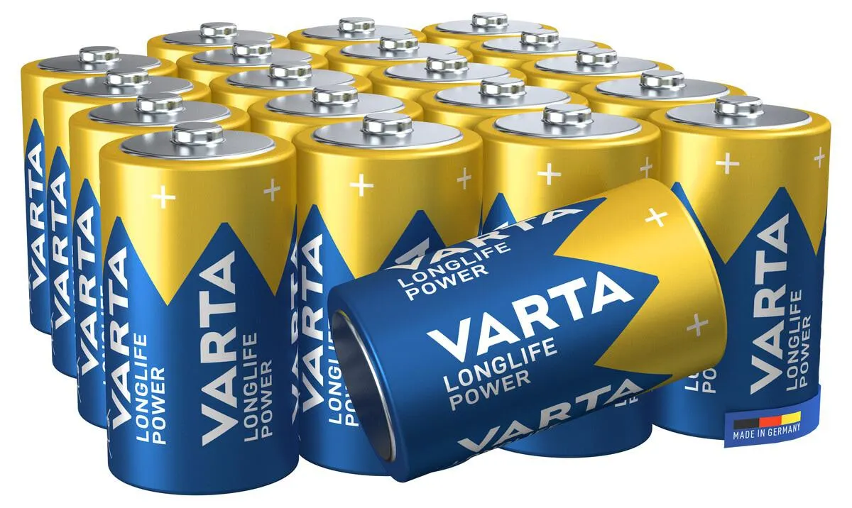 Varta Longlife Power D/LR20-batterier, 20-pakning