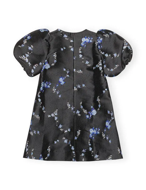 A-Line 3D Jaquard Mini Dress Black