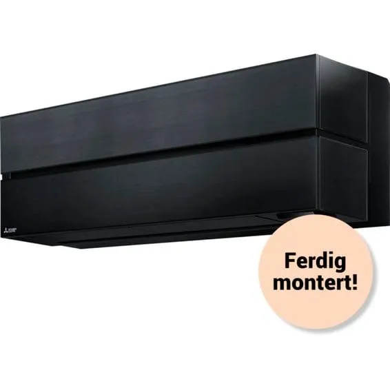 Ferdig montert Mitsubishi Kaiteki 6300 varmepumpe Safirsort