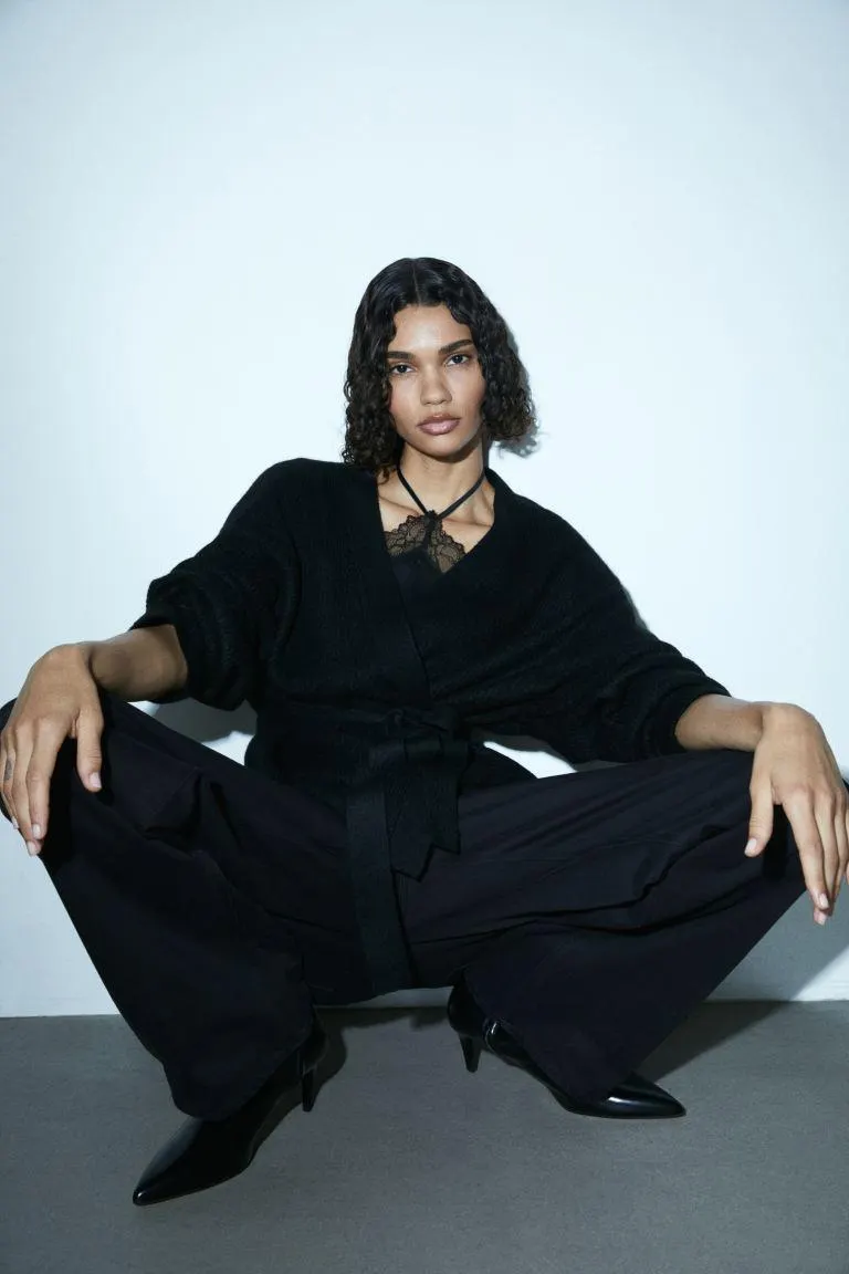 Cardigan med knytebelte