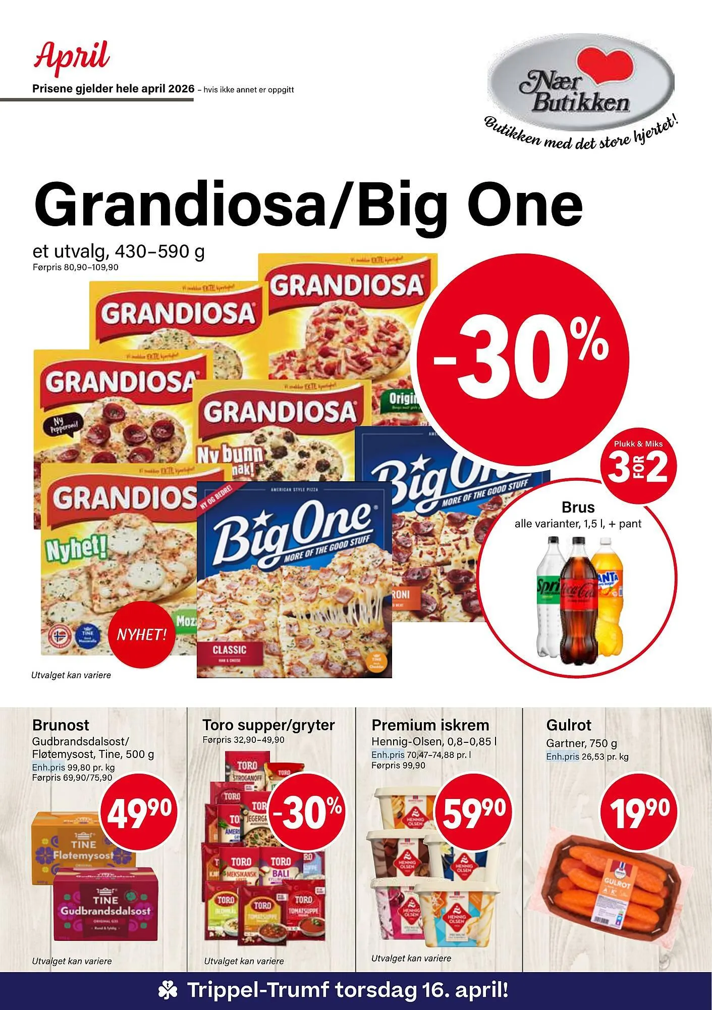 Nærbutikken kundeavis fra 1. april til 30. april 2026 - kundeavisside 1