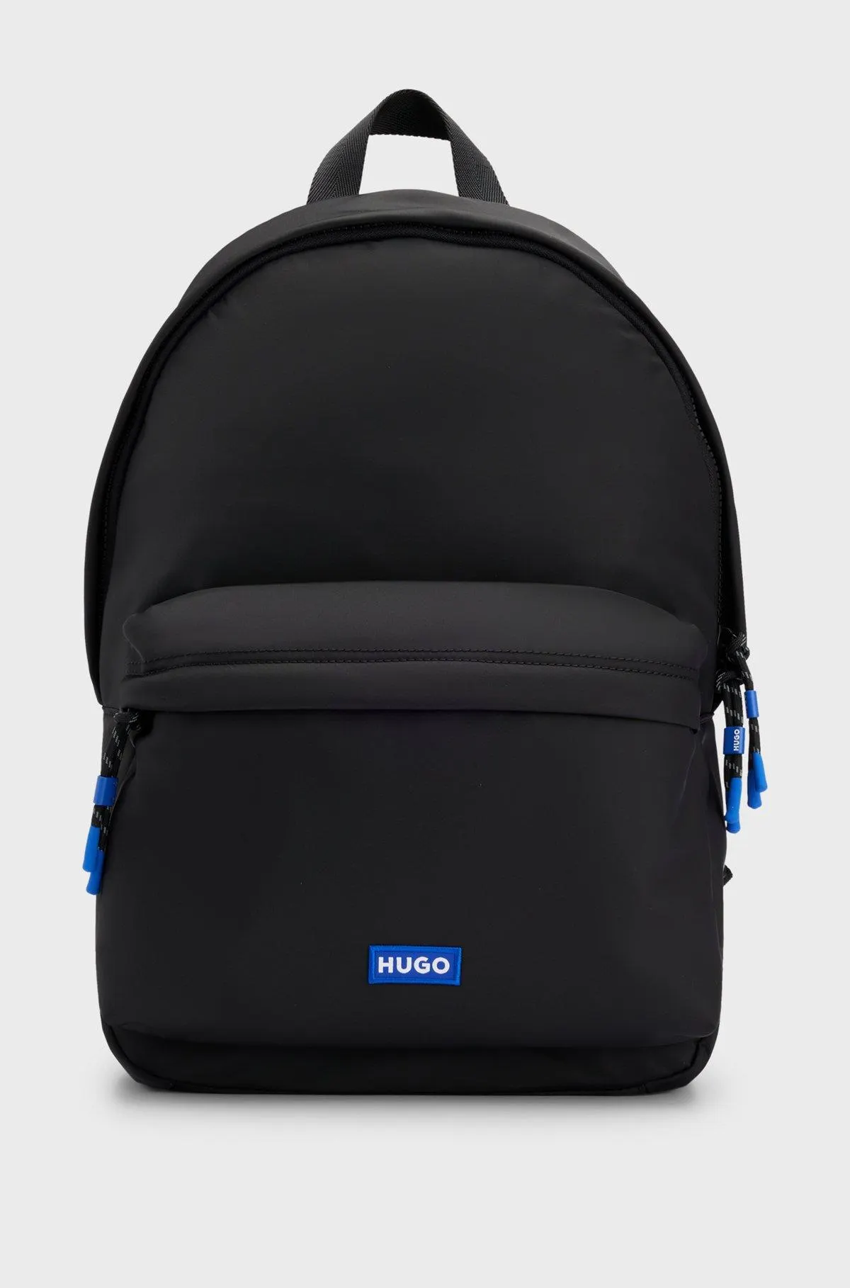 Twill backpack with blue logo label
