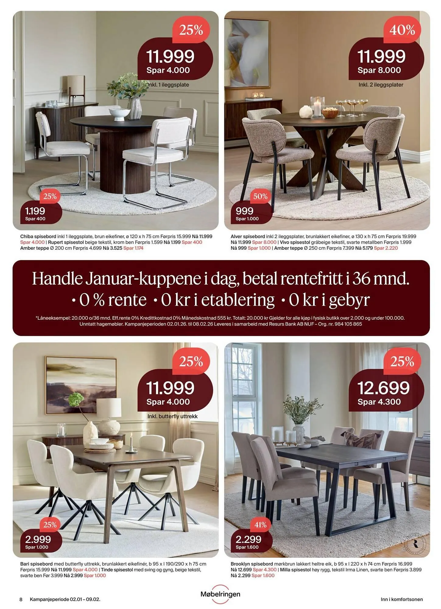 Møbelringen kundeavis fra 2. januar til 9. februar 2026 - kundeavisside 8