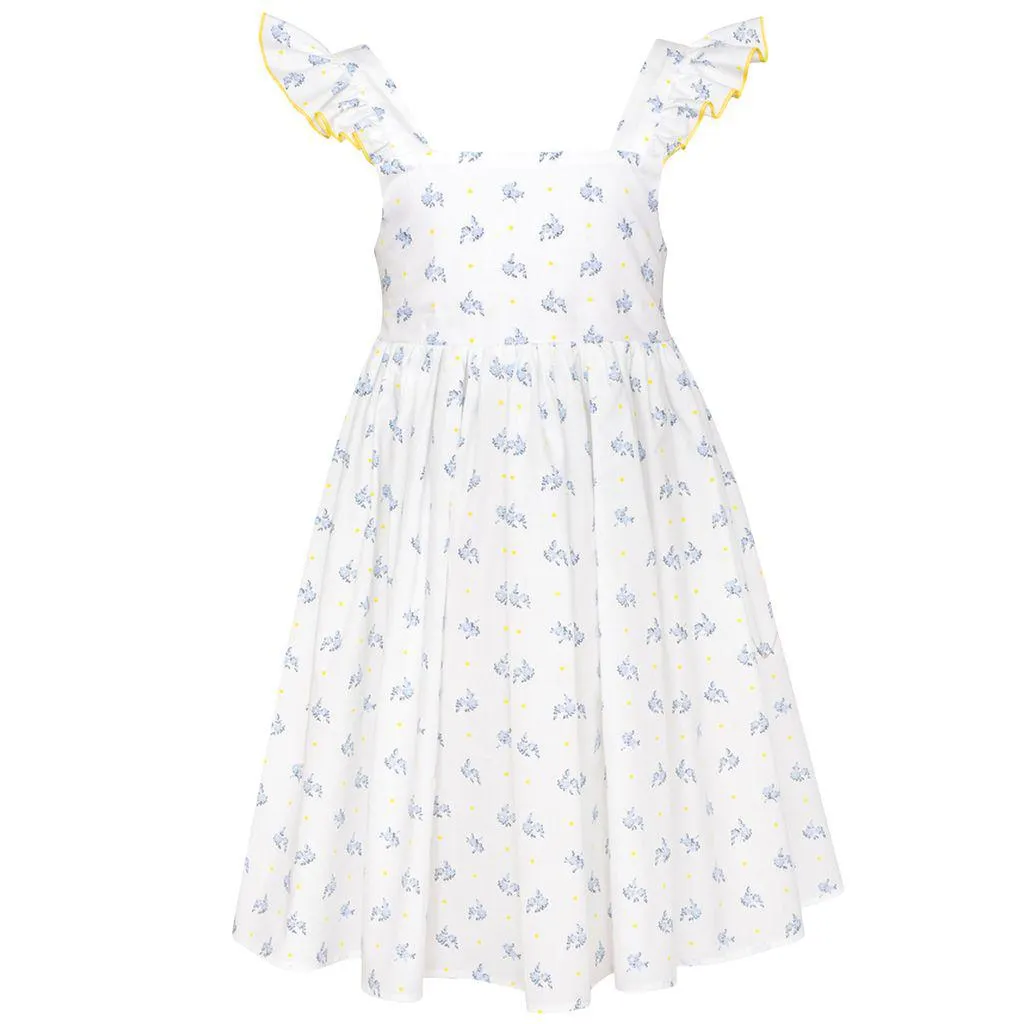 Blomstret Kjole Pearl White