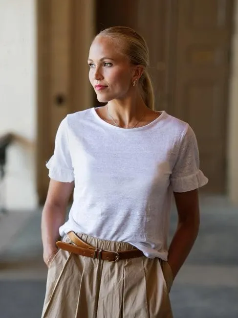 Miss Linen Top White