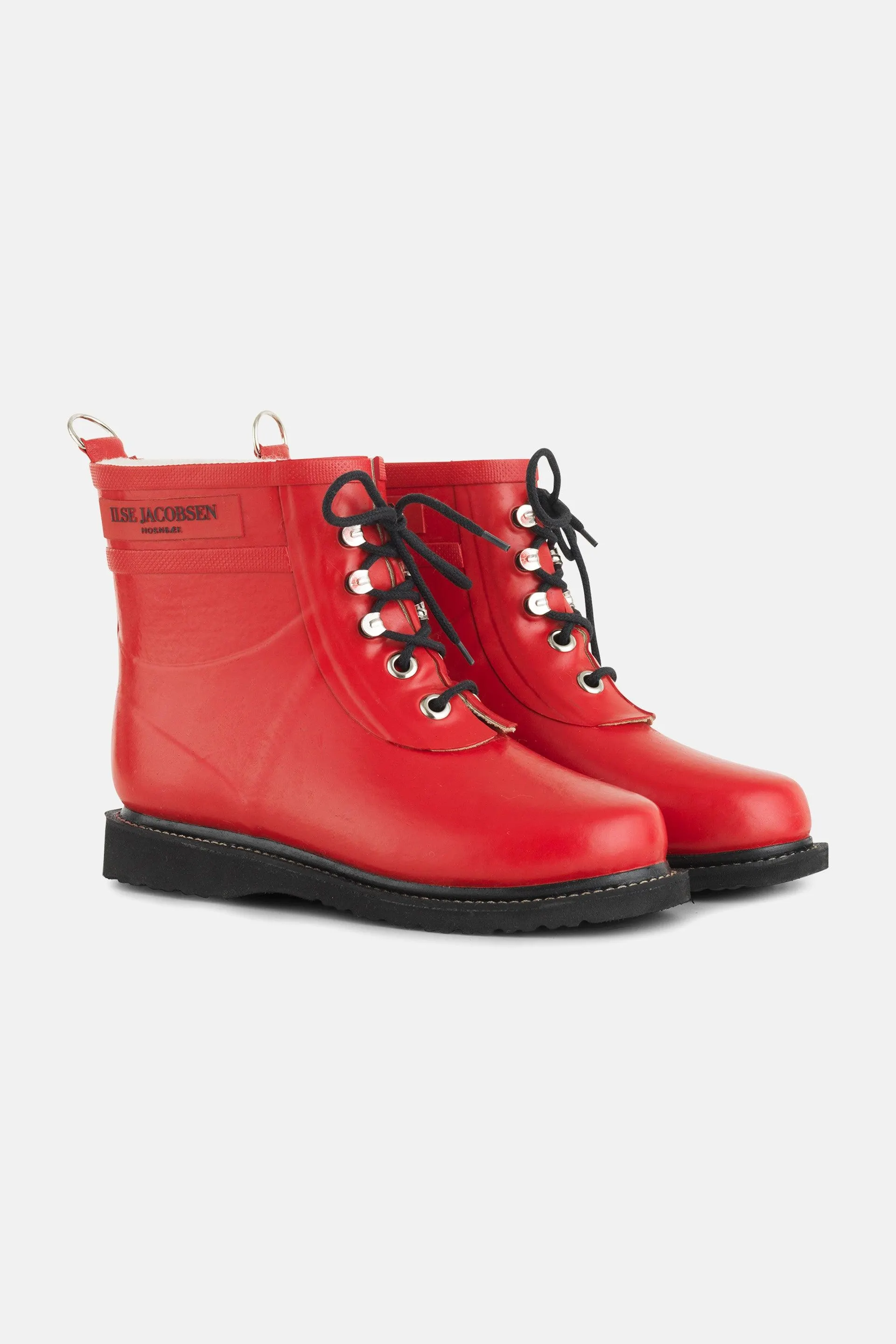 Short Rubber Boots - Deep Red