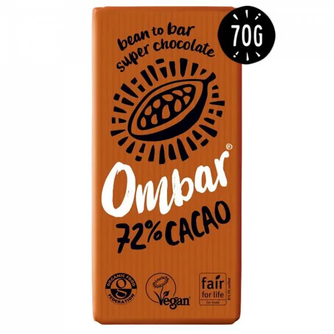 Ombar økologisk probiotisk 72% mørk sjokolade 70 g