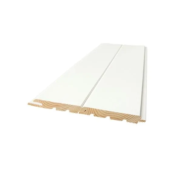 Kvistfri faspanel furu 13x120x4800 hvitmalt