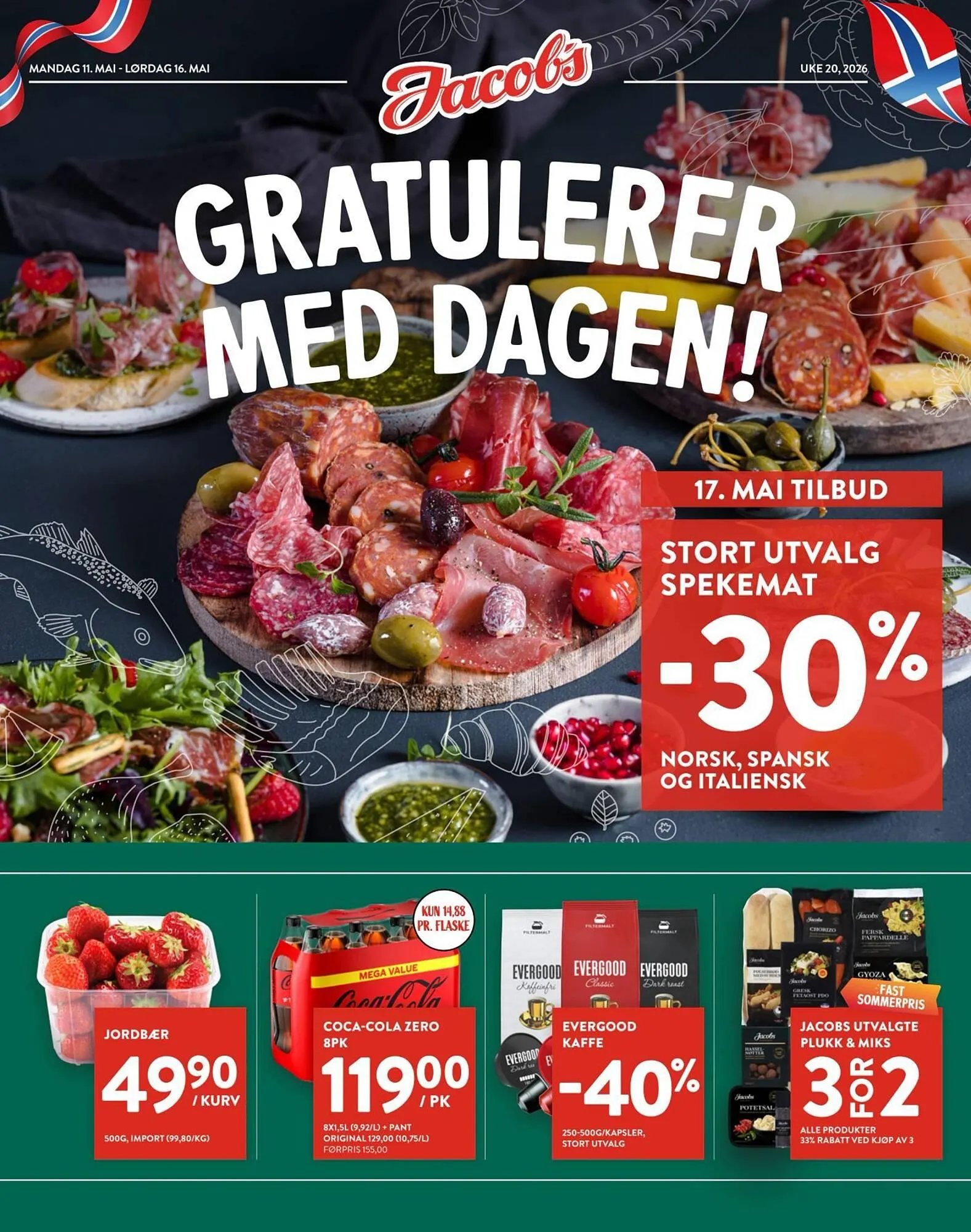 Jacobs kundeavis fra 11. mai til 17. mai 2026 - kundeavisside 1