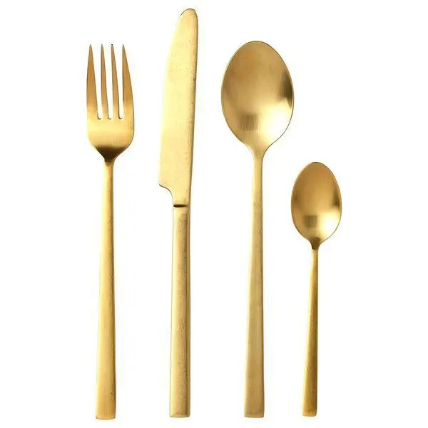 Bestikk 16 deler messing matt