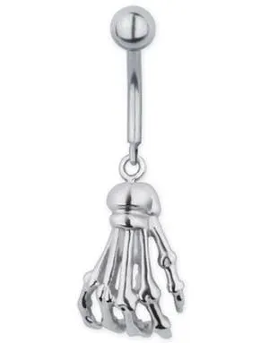 Creepy Hand Navlepiercing - Sølvfarget