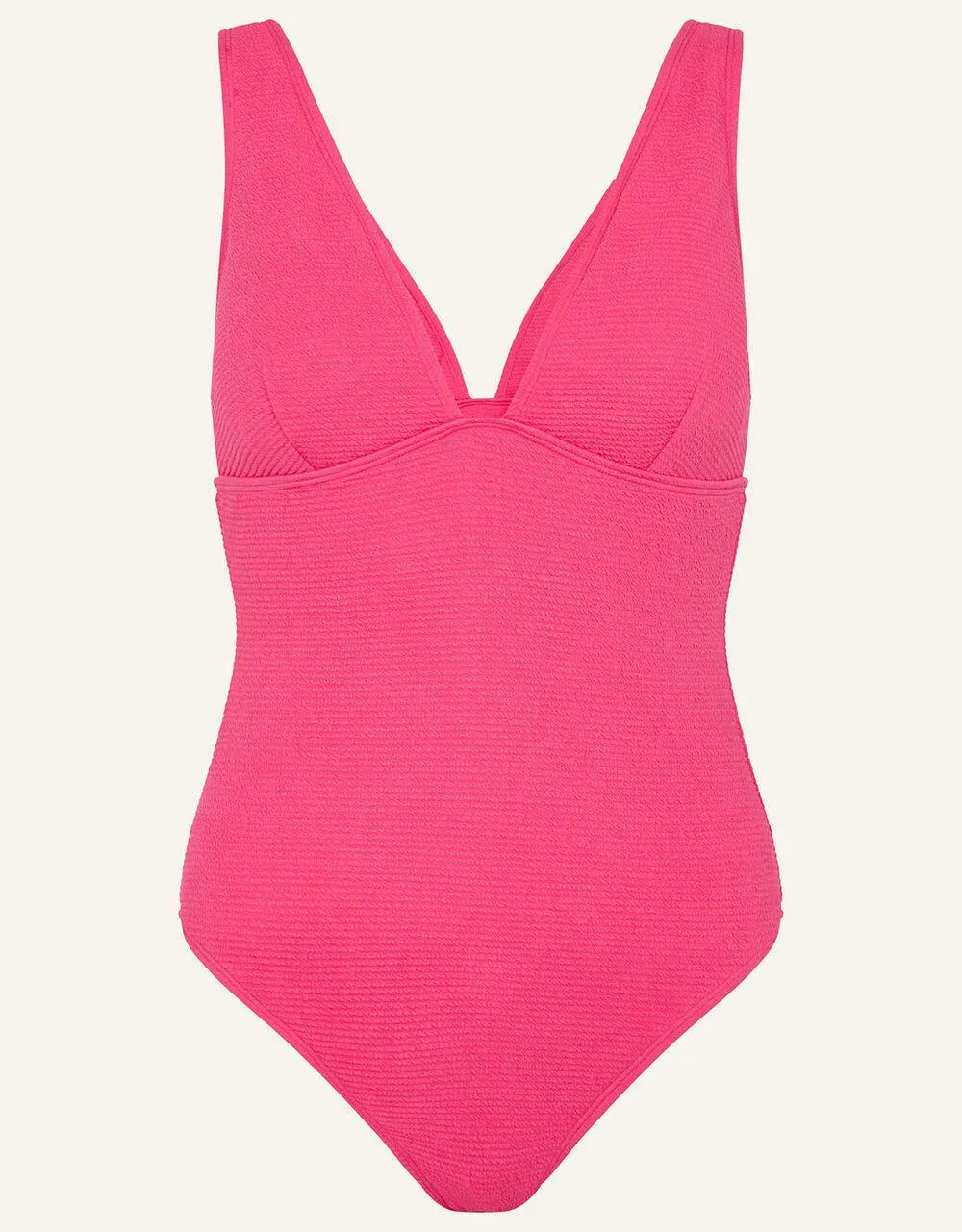 Crinkle Plunge Swimsuit Pink