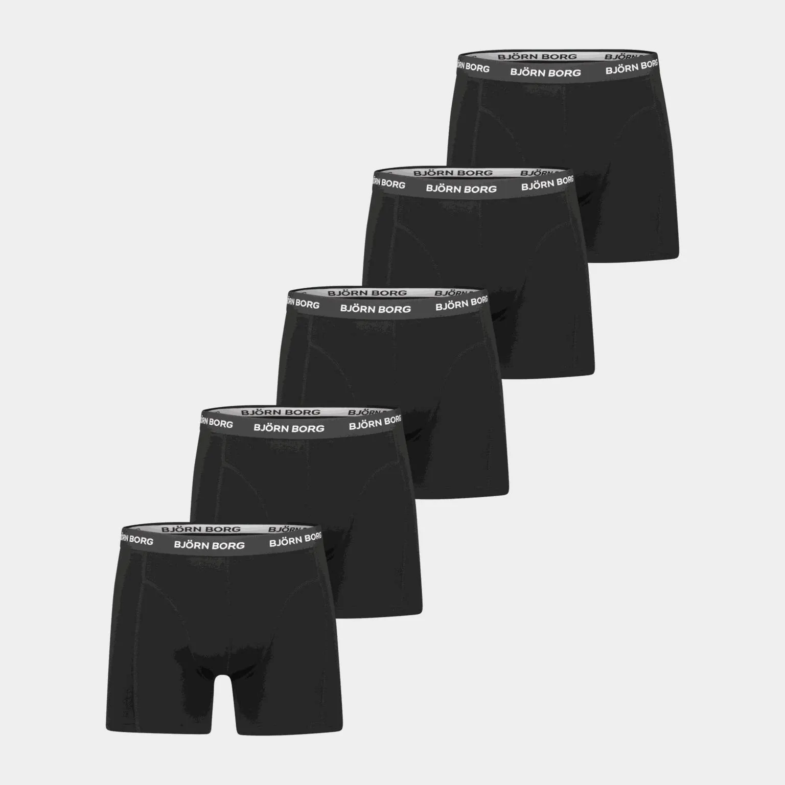 Cotton Stretch Boxer 5-pack, boksershorts, herre - Svart