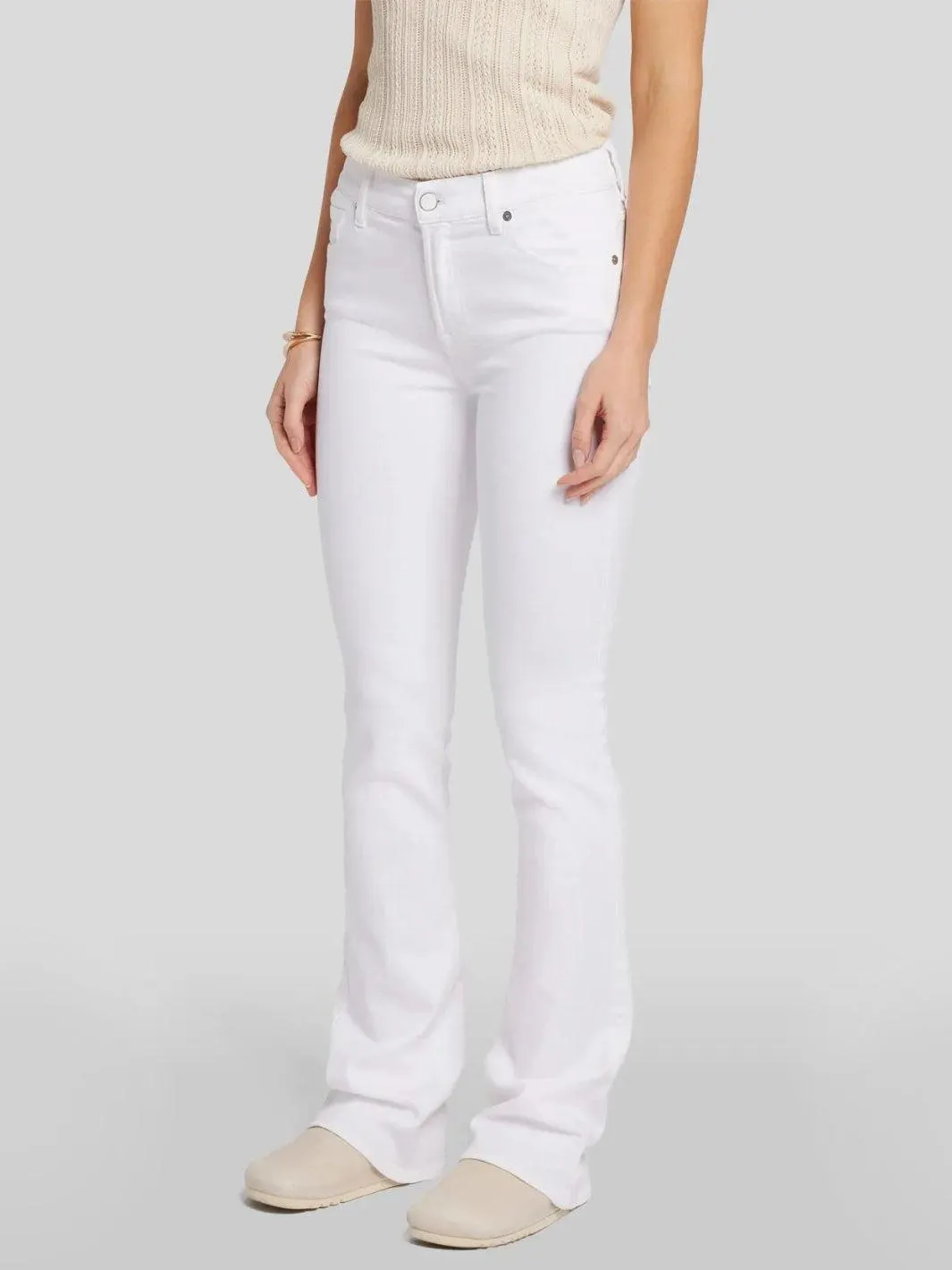 BOOTCUT MID WAIST JEANS Hvit