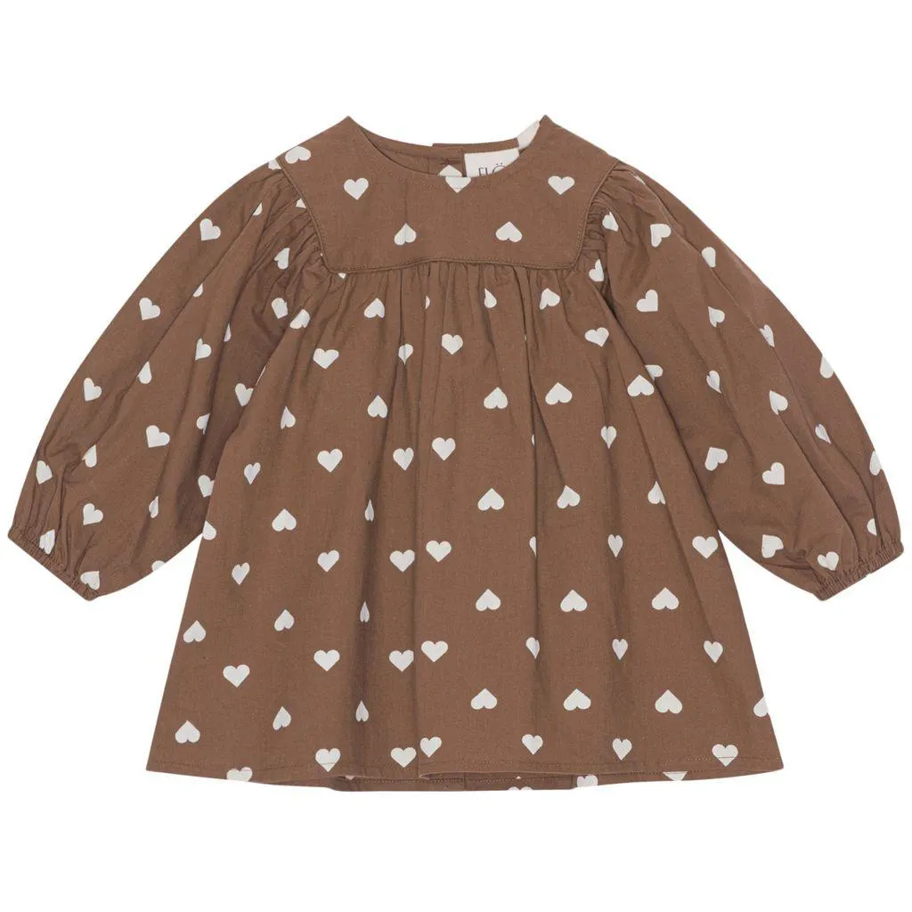 Carmen Hjertemønstret Bluse Kanelbrun