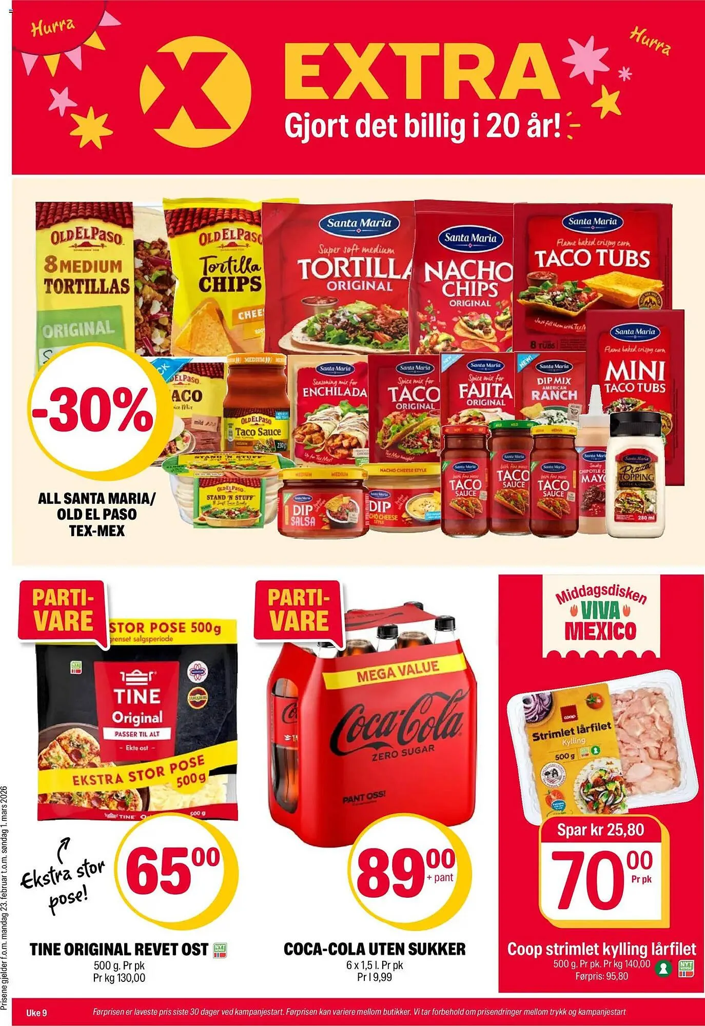 Coop Extra kundeavis fra 23. februar til 1. mars 2026 - kundeavisside 1