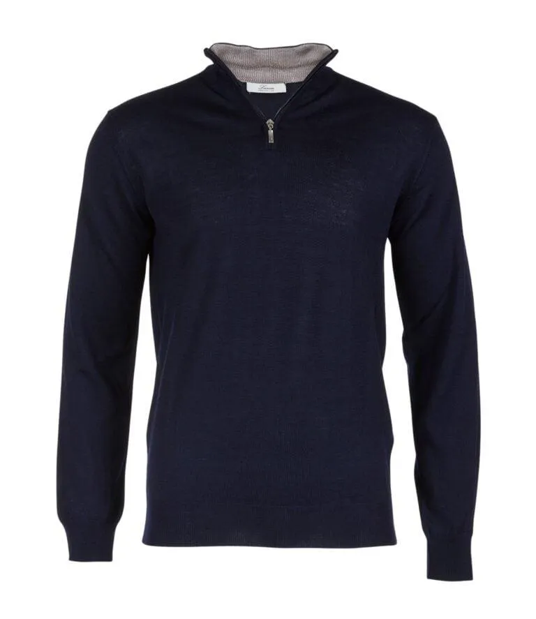 Bernie Merino Half Zip – Marine