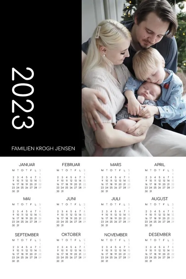 Plakatkalender | Liten (A4) | Rektangel sort