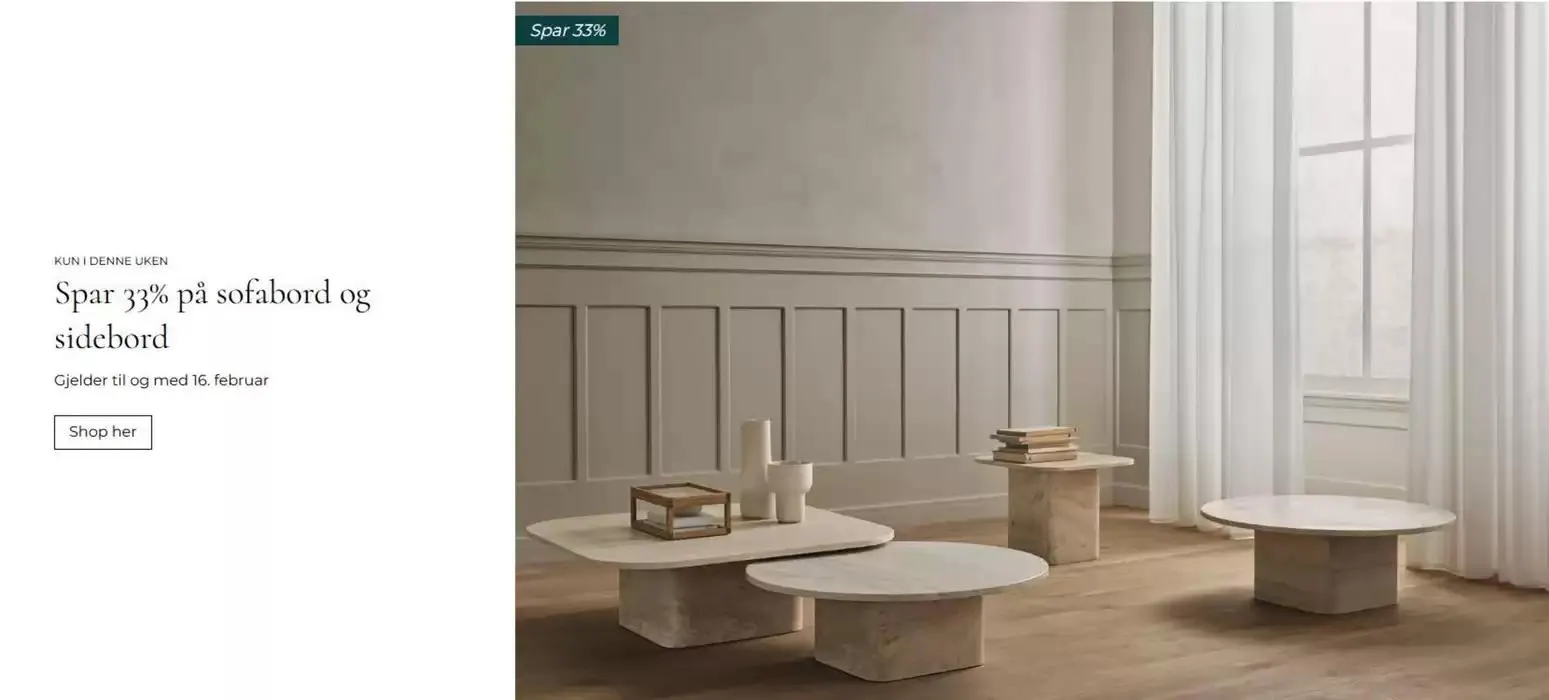 Spar 33% på sofabord og sidebord - 1