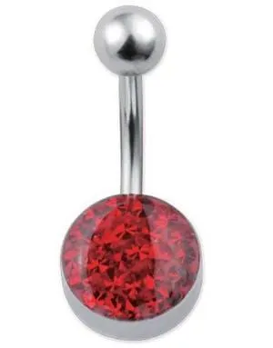 Glitzy Navlepiercing - Rød