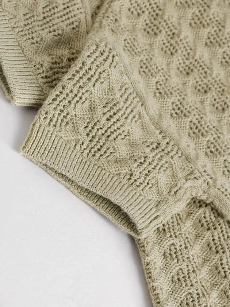 Sage Green Knitted Top and Short Baby Set (0mths-2yrs)